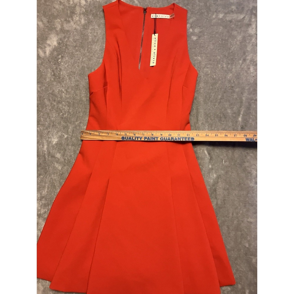 Alice Olivia Classic Dress Party V Red Bodycon Women's 0 Romantic‎ Spring NWT - Picture 7 of 12